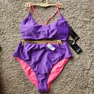 Women's Purple And Pink Bikini Set, No. Boundaries, Juniors Size..